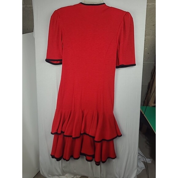 Vintage Vicky Vaughn 3/4 Dress 70's Fit and Flare Puffy Sleeves Jersey READ Desc - Picture 5 of 14